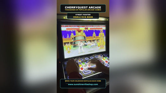 Chun-Li fighting M. Bison on a CherryQuest arcade machine ahead of the Street Fighter 2026 movie