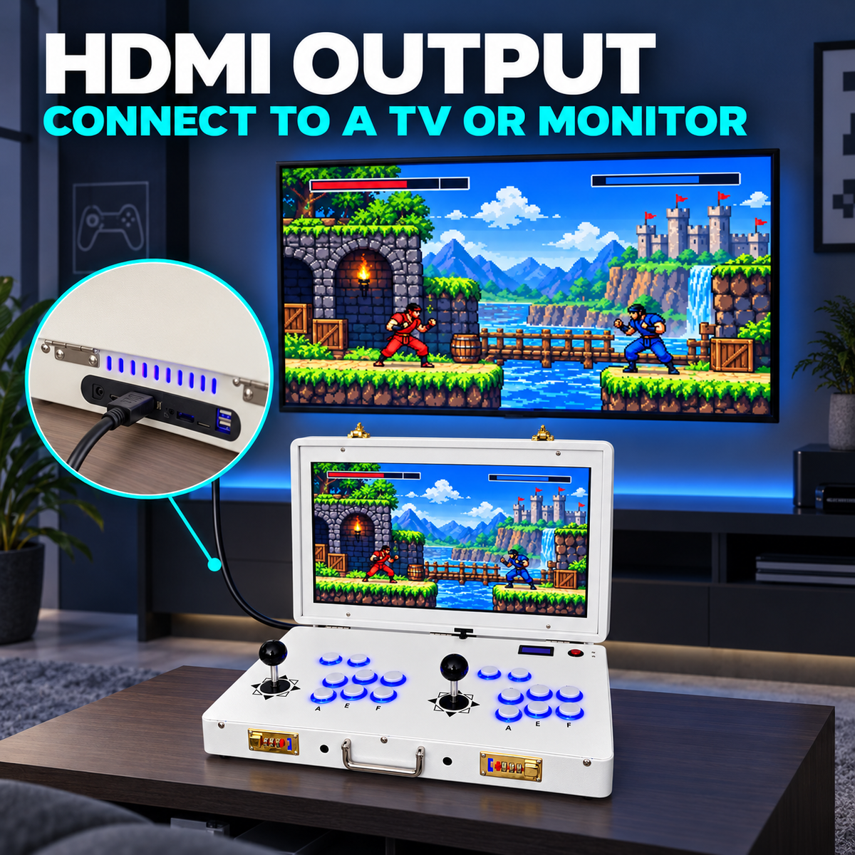 CherryQuest 20″ White Foldable 2-Player Arcade – 28,000 Games