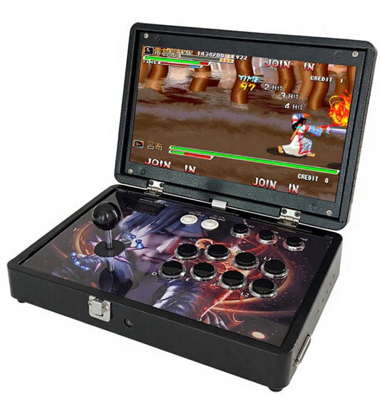 Cherryquest 14 Inch Foldable Portable Arcade Fighting Stick Console with 10,000+ Preloaded Games