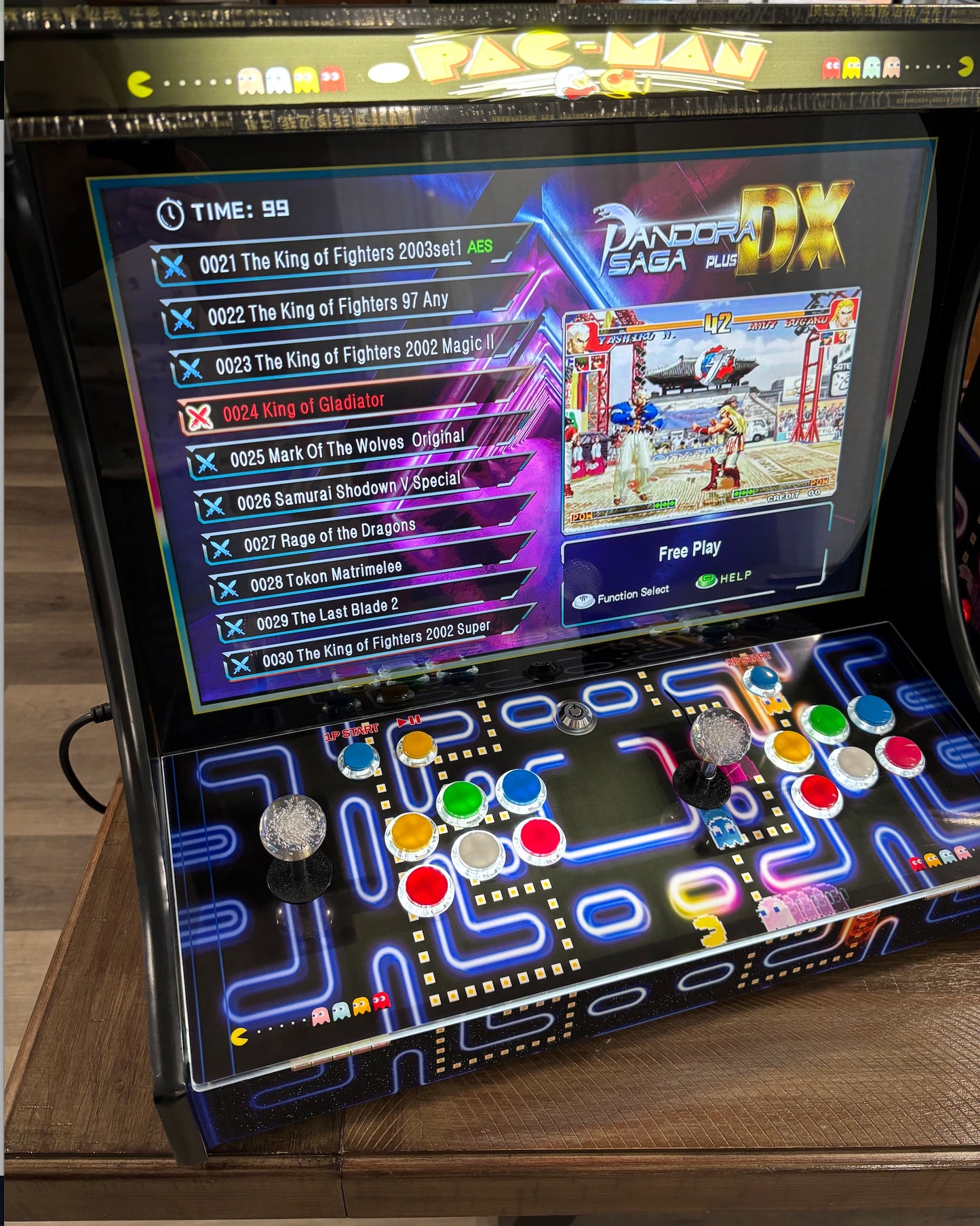 CherryQuest 22-inch tabletop arcade machine showing the screen and two-player controls
