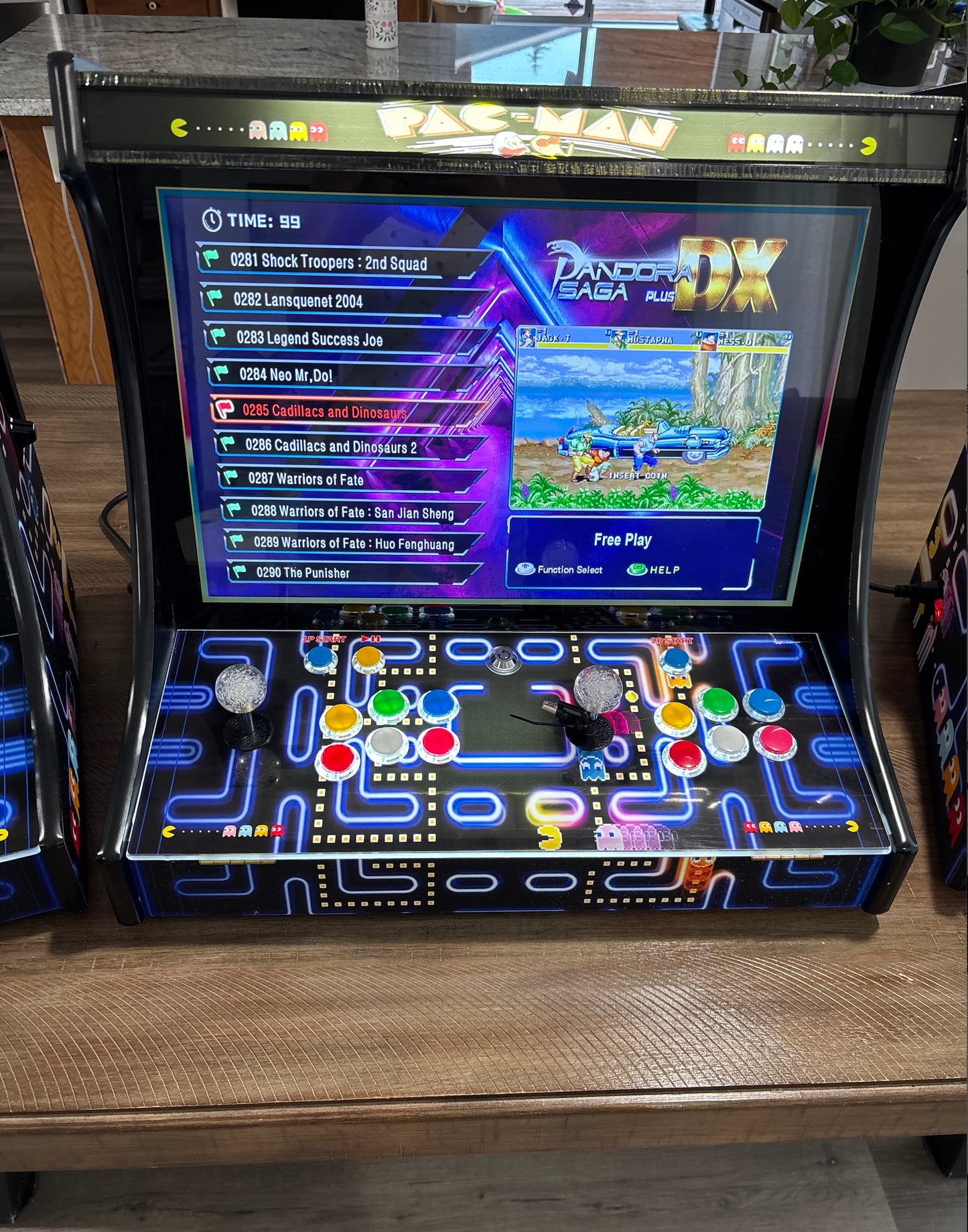 CherryQuest 22-inch tabletop arcade machine, front view with game selection menu
