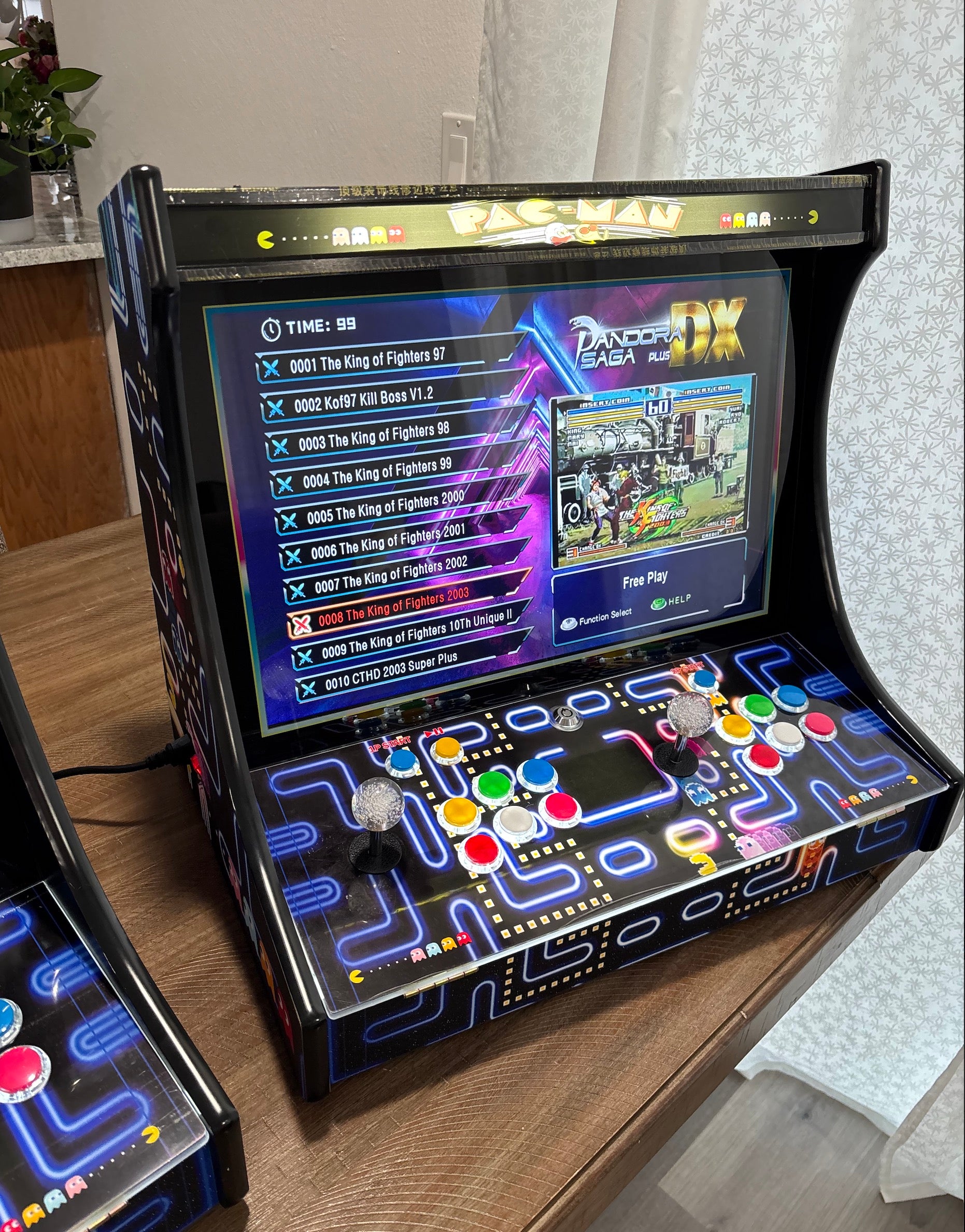 CherryQuest 22-inch tabletop arcade machine with game menu, angled front view